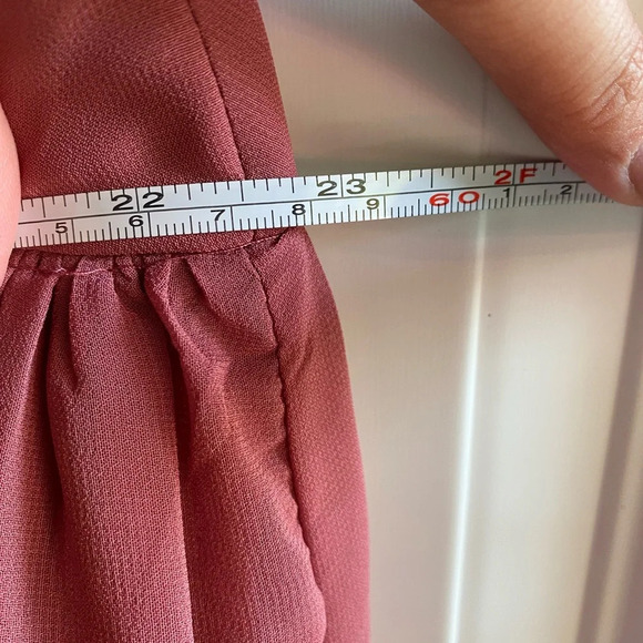 Azazie Ranvie Bridesmaids Dress Floor Length Size A20 Desert Rose 61” Hallow/Hem - Picture 6 of 8